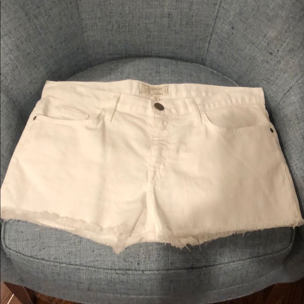 Current Elliot white denim shorts